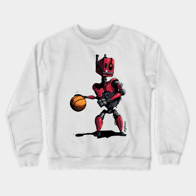 Basketball Bot Crewneck Sweatshirt by Eyekoo